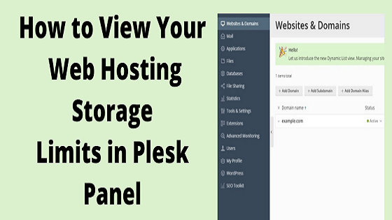 How to view your Web Hosting storage limits in Plesk