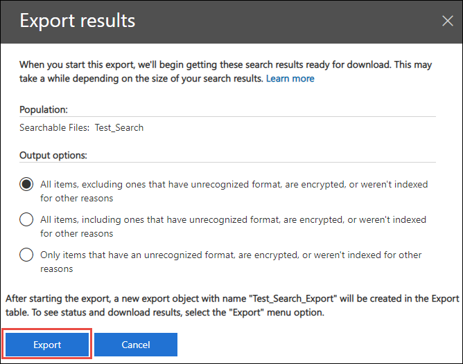 Select Output Options