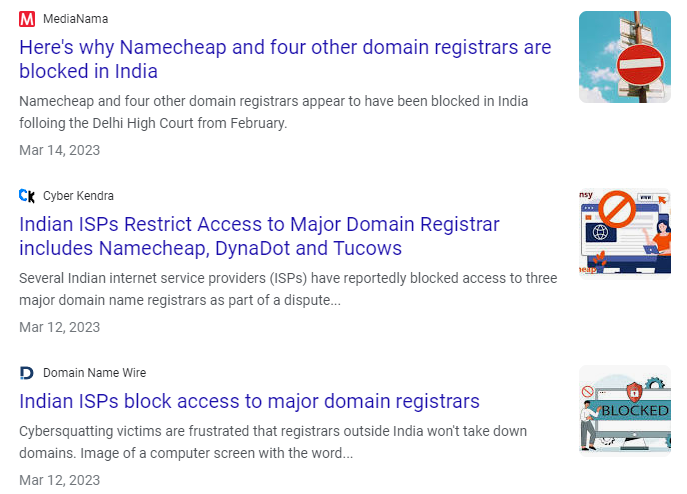 Namecheap ban in India